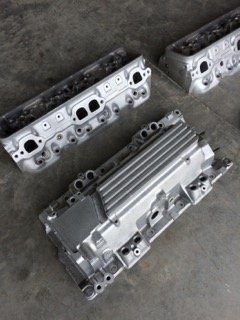 chevy big block parts after vapour blast cleaning