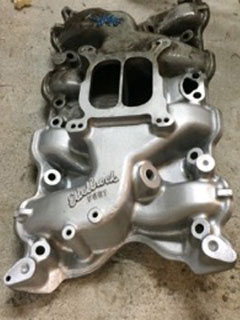 Cleaned aluminum intake manifold
